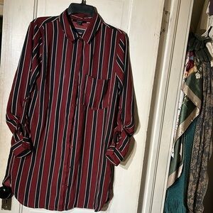 oversized sexy stripped button-up dress